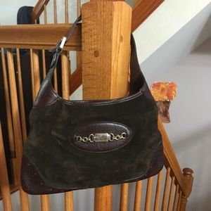 Gucci Suede Horsebit Trim Punch Hobo